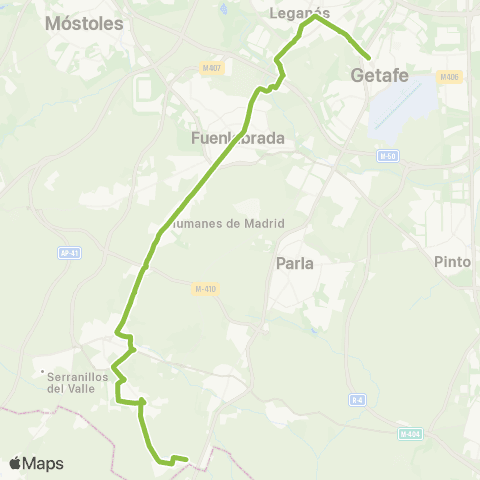 Autobuses Interurbanos Getafe-Griñón / Casarrubuelos / Serranillos map