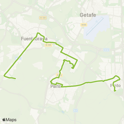 Autobuses Interurbanos Humanes-Fuenlabrada-Parla-Pinto map