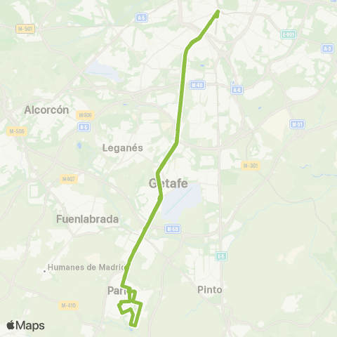 Autobuses Interurbanos Madrid (Atocha)-Parla map