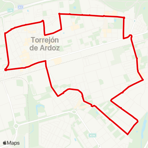 Autobuses Urbanos Circular Parque Europa map