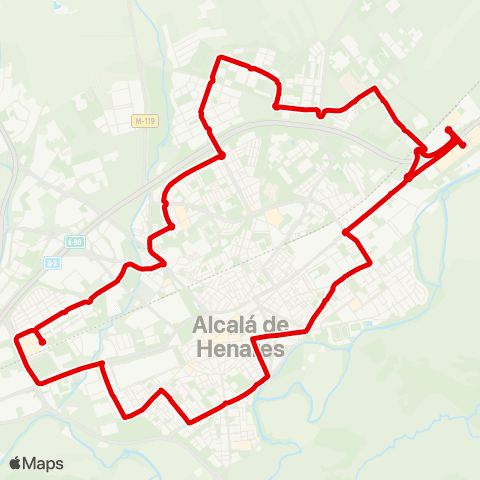 Autobuses Urbanos Circular Alcalá de Henares map