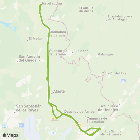 Autobuses Interurbanos Torrelaguna - Alcalá de Henares map