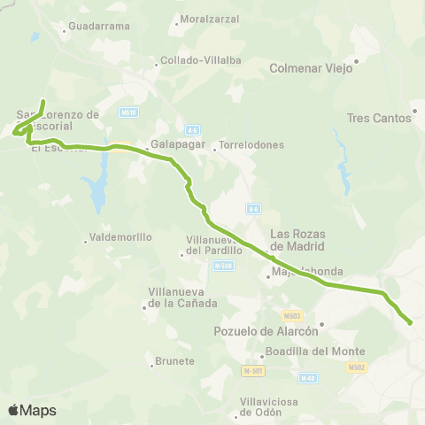 Autobuses Interurbanos Madrid (Moncloa)-el Escorial-San Lorenzo de el Escorial map