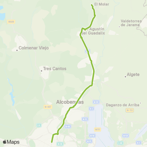 Autobuses Interurbanos Madrid (Plaza de Castilla) - el Molar map