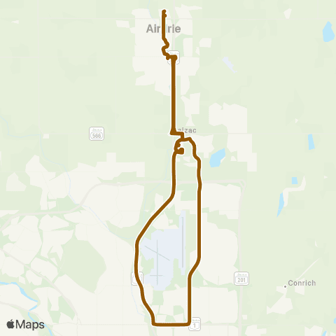 Airdrie Transit Airdrie - Crossiron Mills - Rundle LRT map