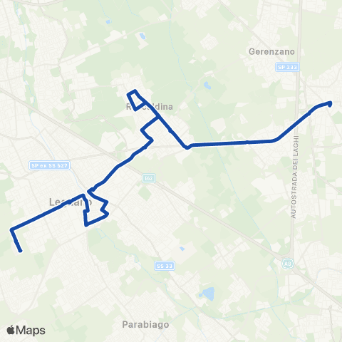 AirPullman Saronno FN - Uboldo - Rescaldina - Legnano Ospedale map