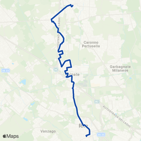 AirPullman Saronno FN - Uboldo - Origgio - Lainate - Rho FS map
