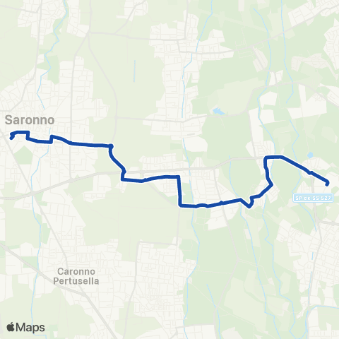 AirPullman Saronno FN - Solaro - Limbiate Mombello map
