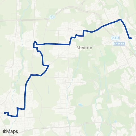 AirPullman Meda - Barlassina - Lentate S.S - Lazzate - Misinto - Saronno map
