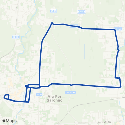 AirPullman Saronno - Cogliate - Saronno map