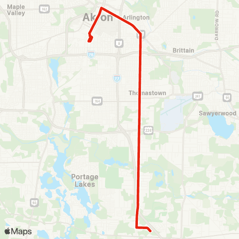 Akron Metro Arlington / Interstate Prkwy map