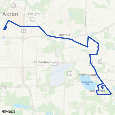 Akron Metro E. Exchange / Canton Rd map