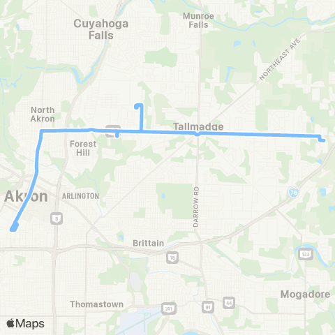 Akron Metro Tallmadge Ave / Brimfield Wal Mart map