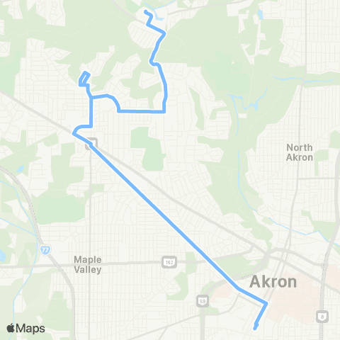 Akron Metro W. Exchange / Merriman Valley map