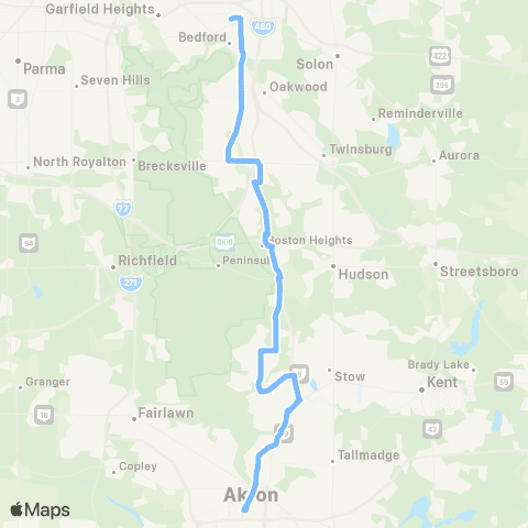 Akron Metro Cuyahoga Falls / Macedonia map