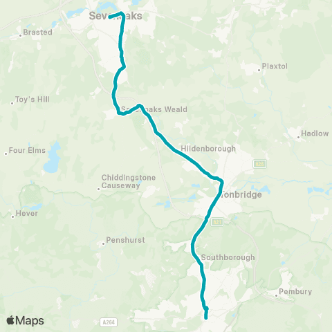 Arriva Kent and Surrey Tesco - Bennett Memorial School map