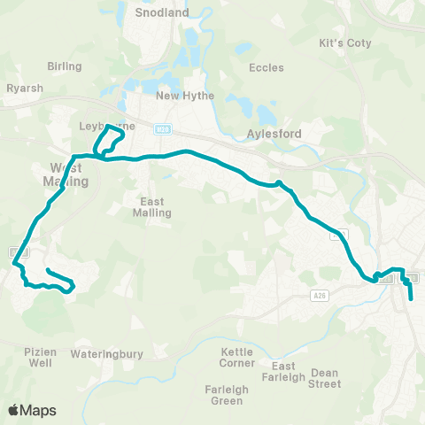 Arriva Kent and Surrey Asda - Waterloo Street map