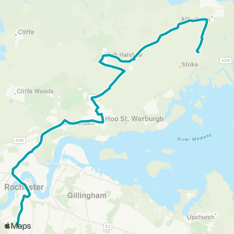 Arriva Kent and Surrey The Nags Head - Grammar Schools map