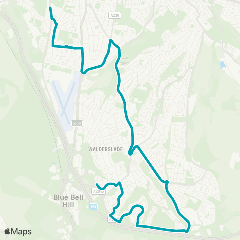Arriva Kent and Surrey Grammar Schools - Taddington Wood Lane map
