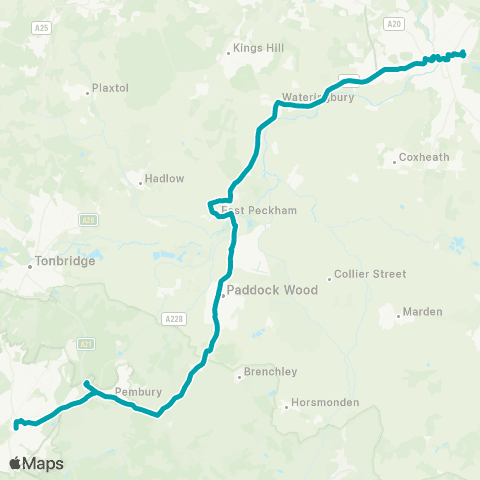 Arriva Kent and Surrey Chequers Bus Station - Railway Station map
