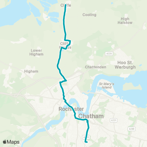 Arriva Kent and Surrey The Six Bells - Waterfront Bus Station map