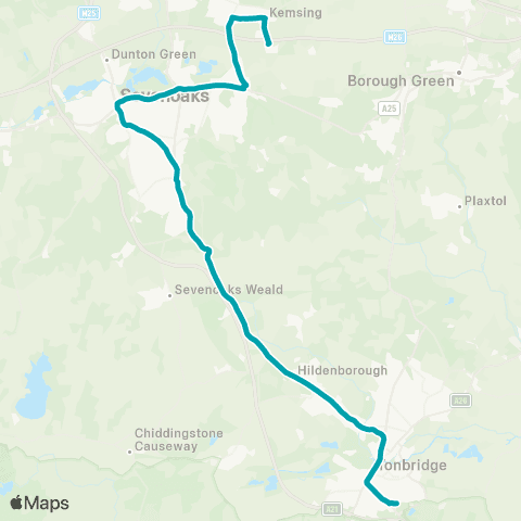 Arriva Kent and Surrey Greenlands Road - Weald of Kent School map