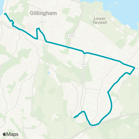 Arriva Kent and Surrey Waterfront Bus Sta - Hempstead Val Shopping Ctr map