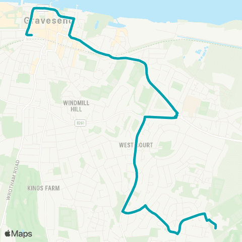 Arriva Kent and Surrey Cascades Leisure Centre - Barrack Row map