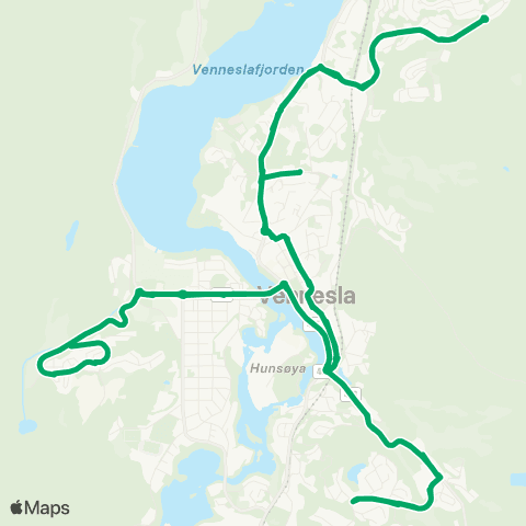 AKT - Agder kollektivtrafikk Lokalbuss Vennesla map