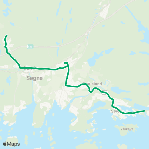 AKT - Agder kollektivtrafikk Vedderheia - Langenes map