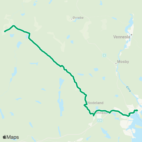 AKT - Agder kollektivtrafikk Kristiansand - Finsland map