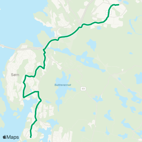 AKT - Agder kollektivtrafikk Sørlandssenteret - Dvergsnes map