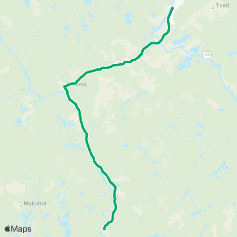 AKT - Agder kollektivtrafikk Åmli-Svenes map