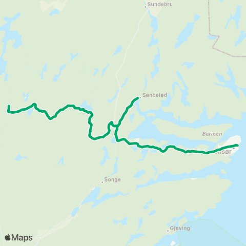 AKT - Agder kollektivtrafikk Vegårshei-Risør map