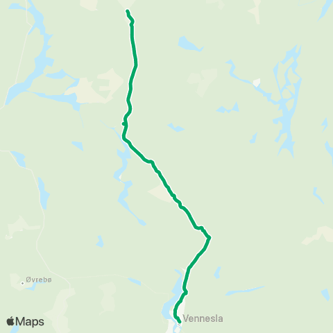 AKT - Agder kollektivtrafikk Iveland-Vennesla map