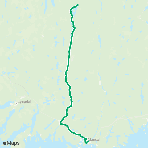 AKT - Agder kollektivtrafikk Mandal-Vigeland-Audnedal map