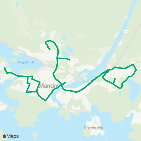 AKT - Agder kollektivtrafikk Taxus Mandal map