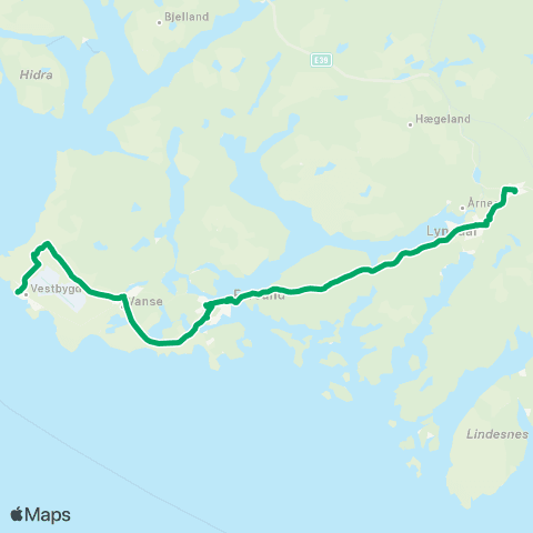 AKT - Agder kollektivtrafikk Farsund-Borhaug map