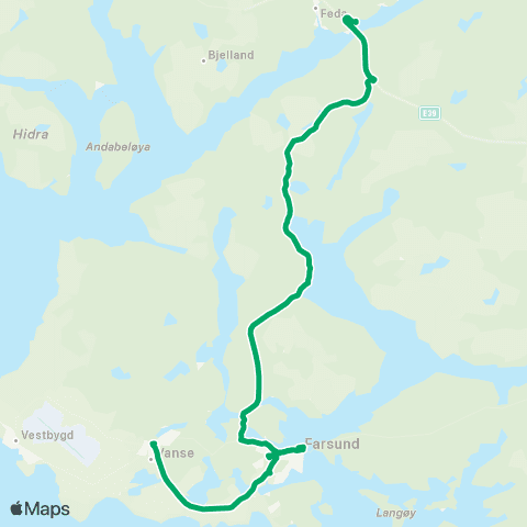 AKT - Agder kollektivtrafikk Feda - Farsund - Vans map
