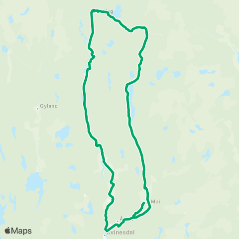 AKT - Agder kollektivtrafikk Liknes-Kvinlog-Fjotland-Liknes map