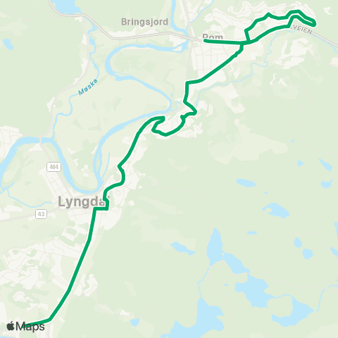 AKT - Agder kollektivtrafikk Oftebro - Romskogen map