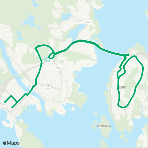AKT - Agder kollektivtrafikk Slettheia - Søm map