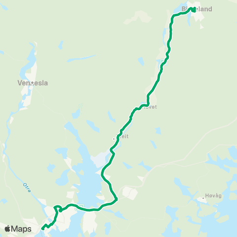 AKT - Agder kollektivtrafikk Birkeland-Tveit-Kristiansand map