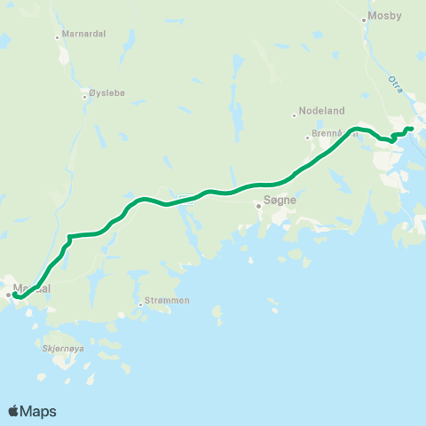 AKT - Agder kollektivtrafikk Mandal map