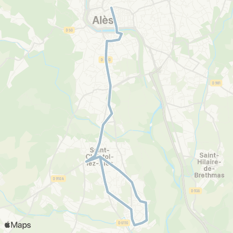 Ales'Y Navette St Christol - Ales Gare routière map