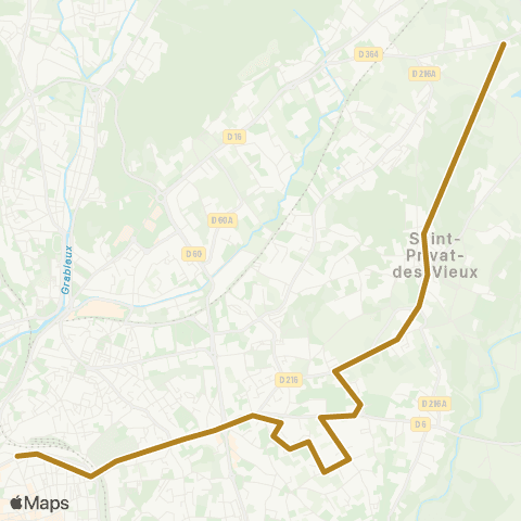 Ales'Y Navette St Privat - Ales Gare routière map