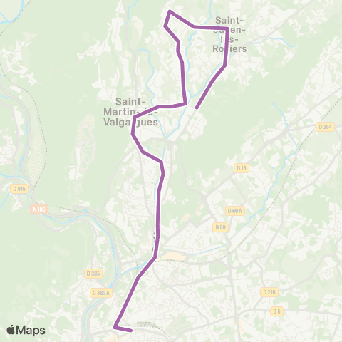 Ales'Y Navette Ales Gr - St Martin - St Julien map