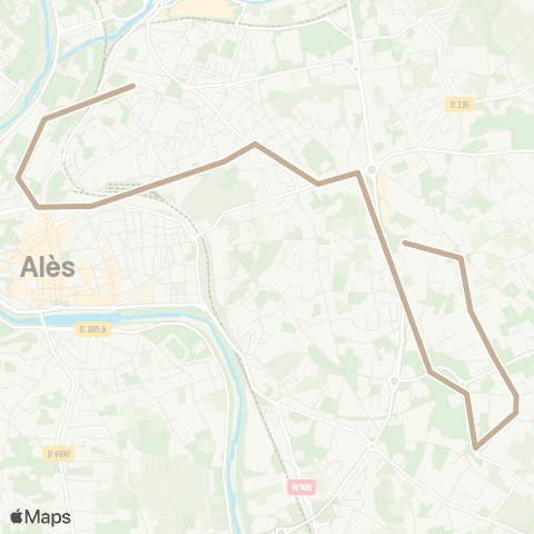 Ales'Y Ales - Desserte Collèges Ales map