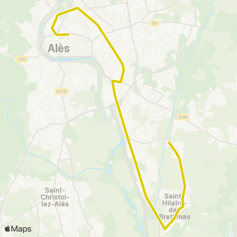 Ales'Y St Hilaire de Brethmas (Village) - Ales map