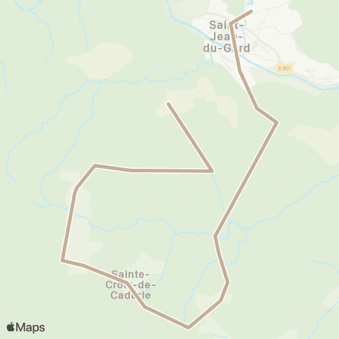 Ales'Y Ste Croix de Caderle - St Jean du Gard map